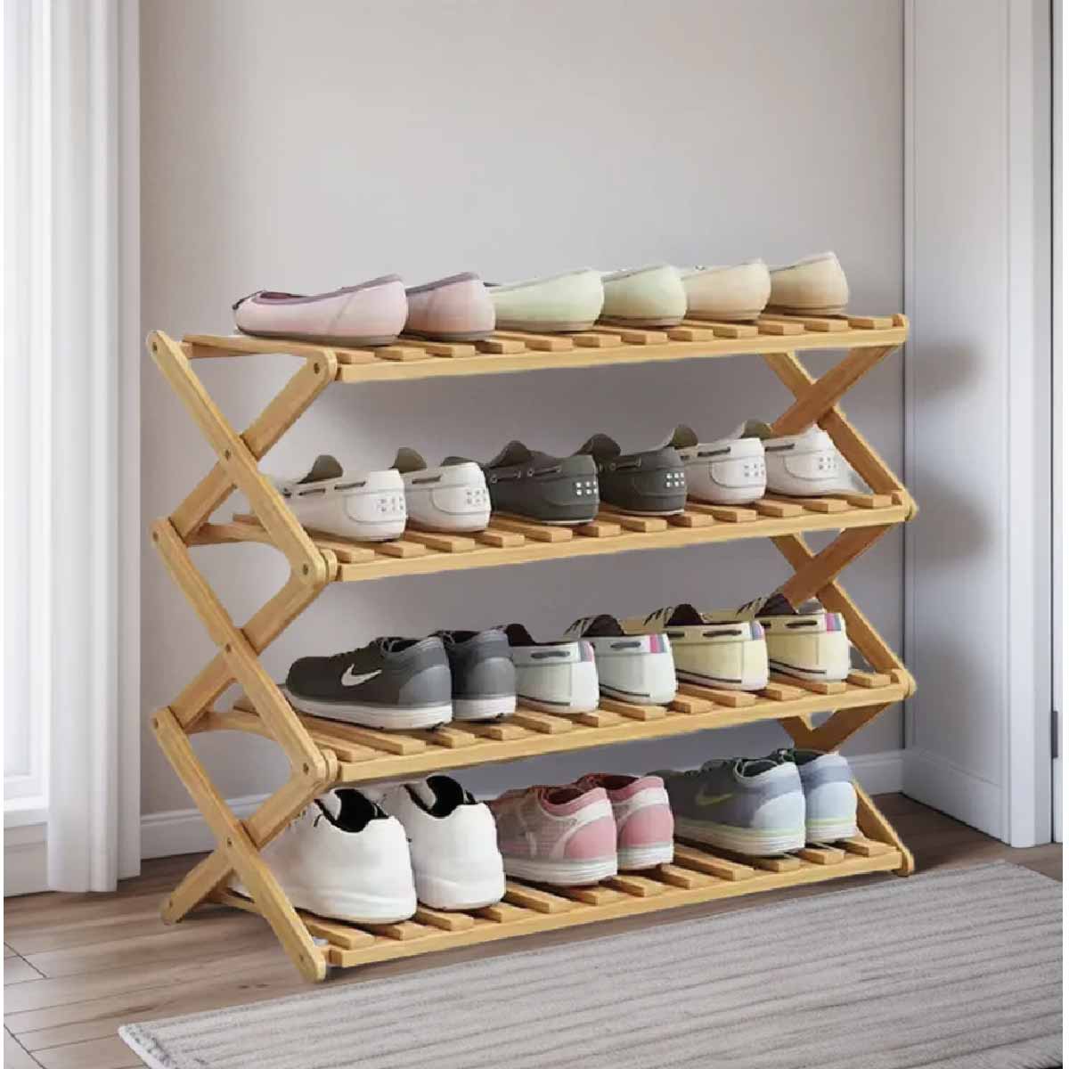 Zapatero en Madera Bambu Mueble Organizador de zapatos