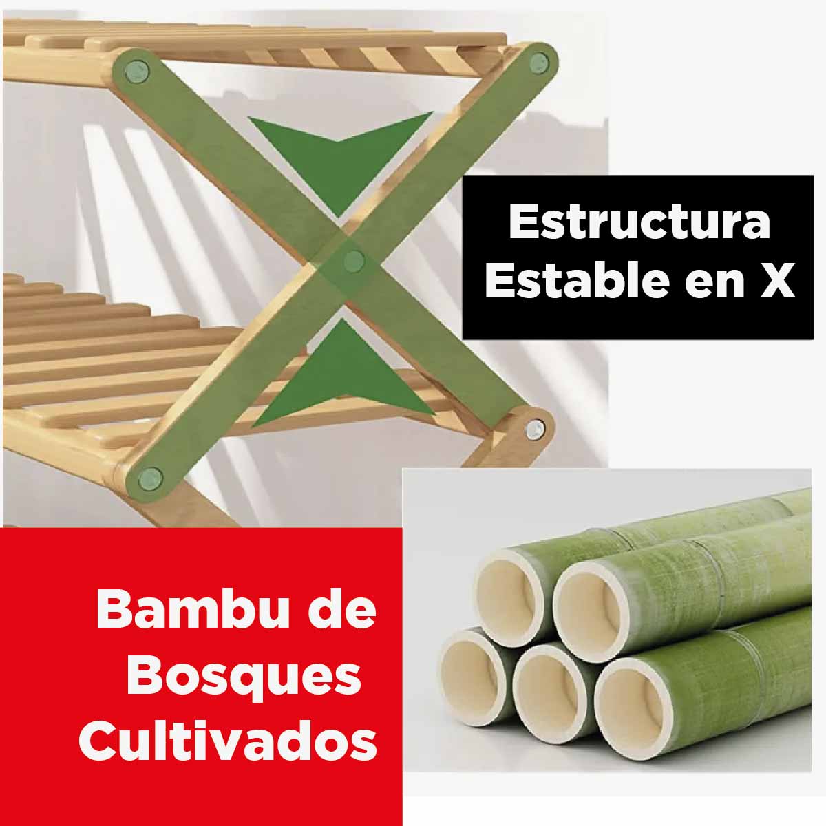 Zapatero en Madera Bambu Mueble Organizador de zapatos