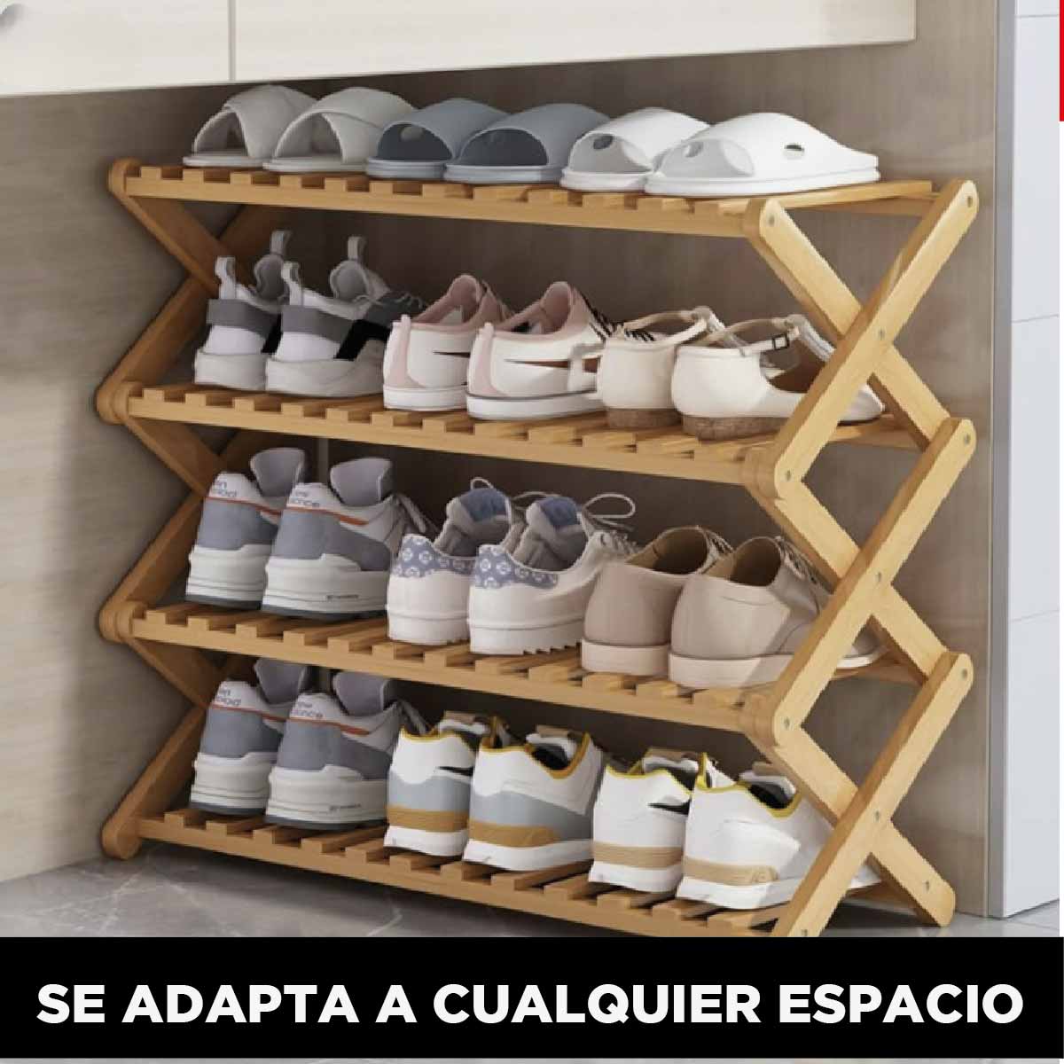 Zapatero en Madera Bambu Mueble Organizador de zapatos