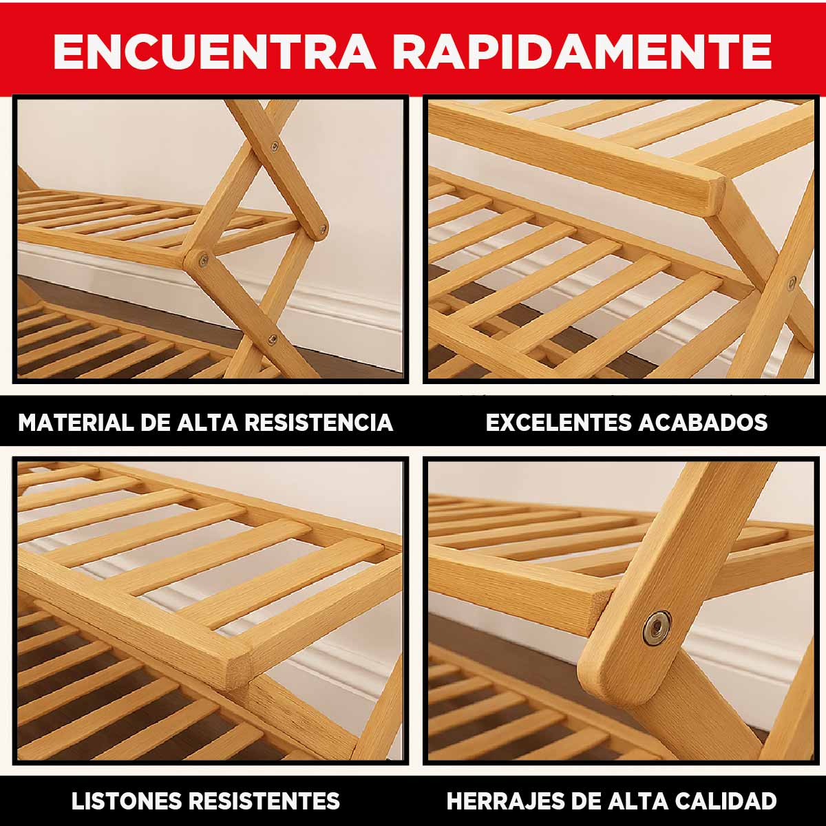 Zapatero en Madera Bambu Mueble Organizador de zapatos