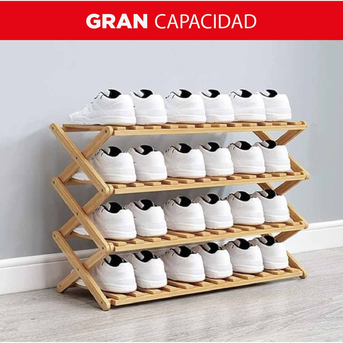 Zapatero en Madera Bambu Mueble Organizador de zapatos