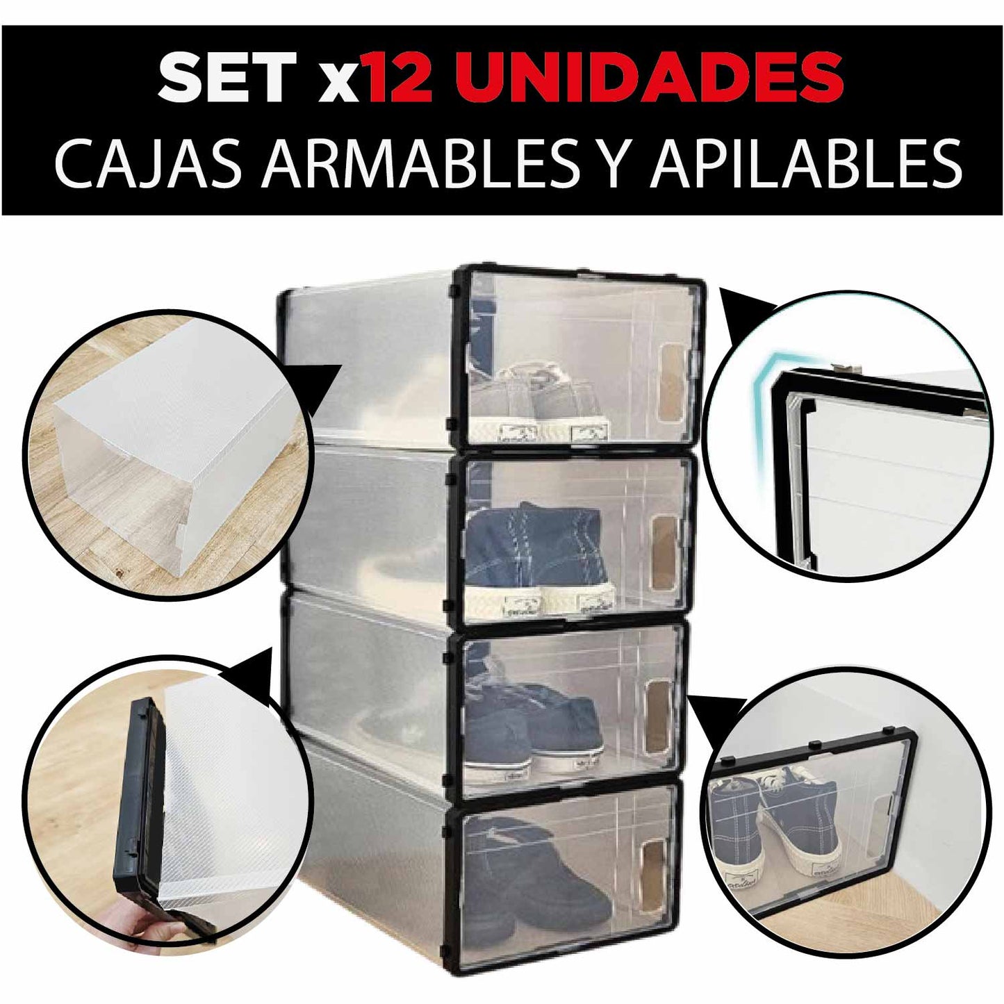 Caja para organizar Zapatos Set X12 Unidades