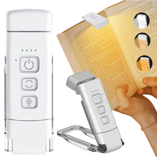 Luz De Lectura De Libro Lampara Recargable USB Blanca