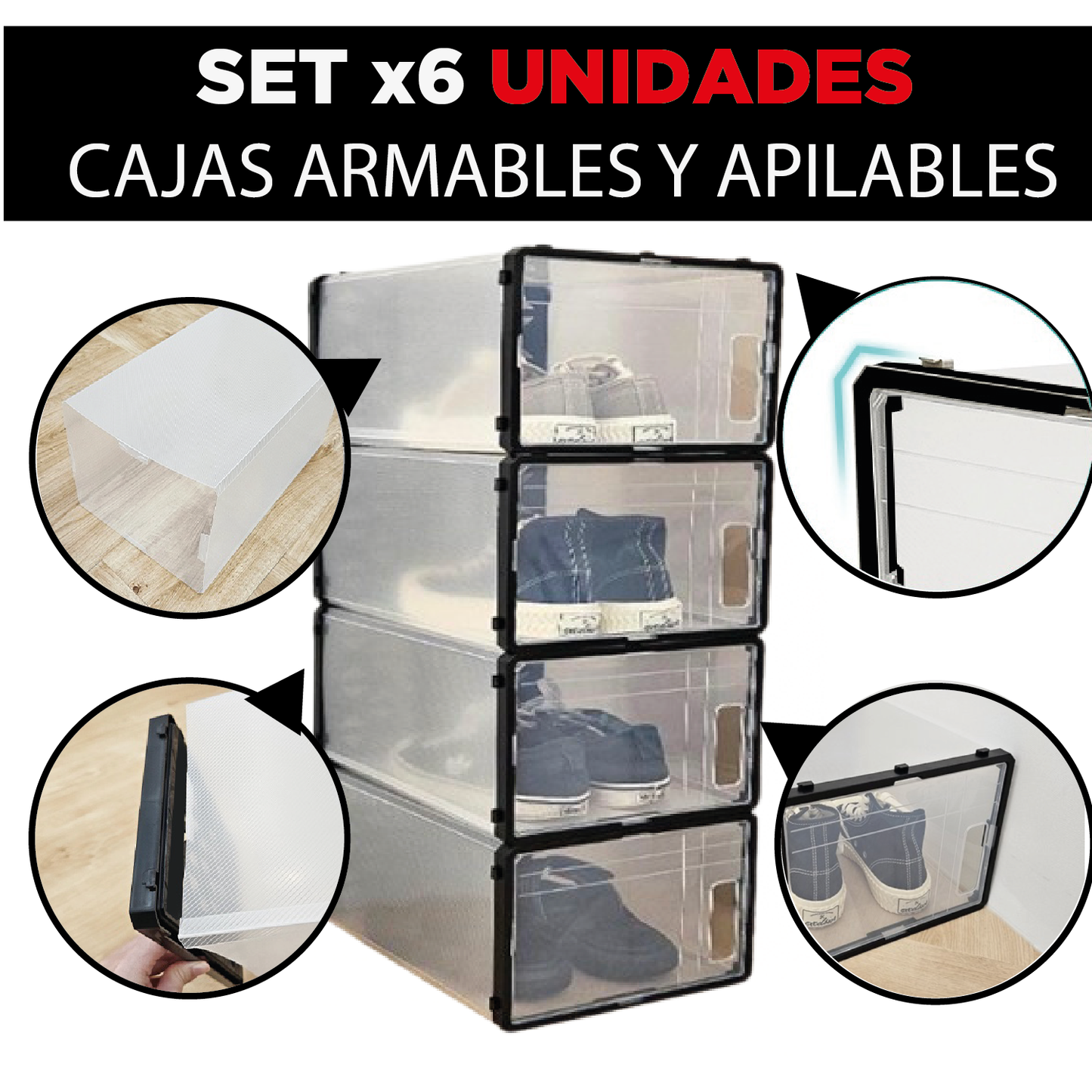 Caja para organizar Zapatos set X6 Unidades