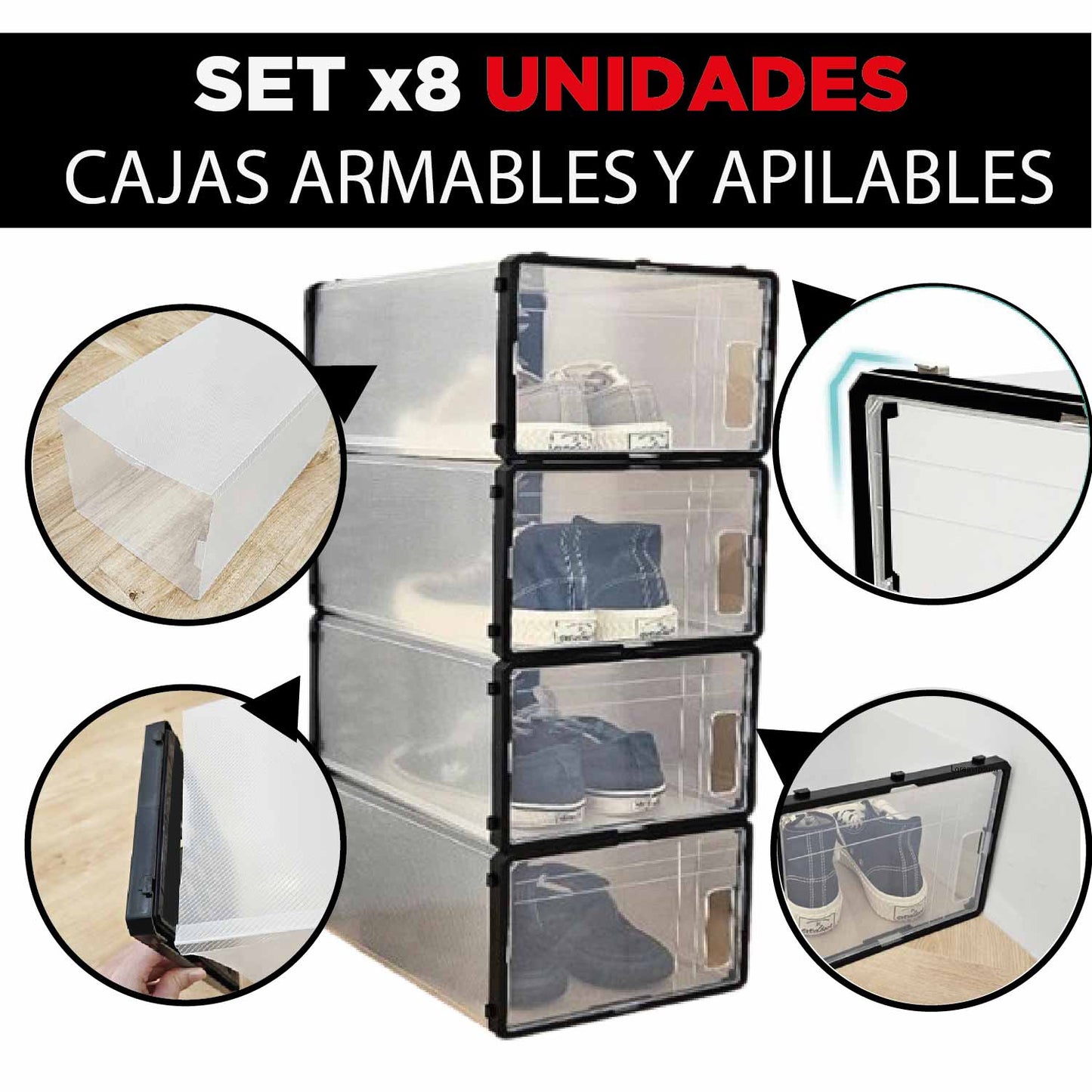 Caja para organizar Zapatos Set X8 Unidades